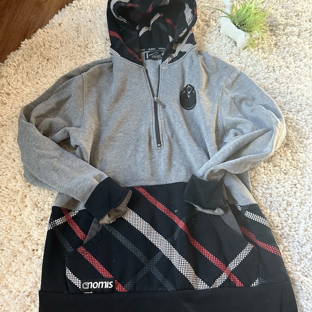 NOMIS Simon Chamberlain Half Zip Ski Snowboard Sweatshirt Hoodie Grey an…